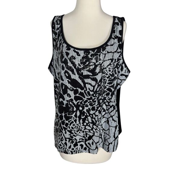Peter Nygard Lizard Skin Sequined Black Tank XL - Picture 1 of 6